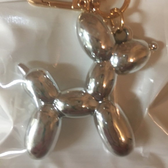 Metallic Silver Cartoon Balloon Dog
Keychain Cute Key Ring Purse Bag  Clip New - Picture 2 of 2